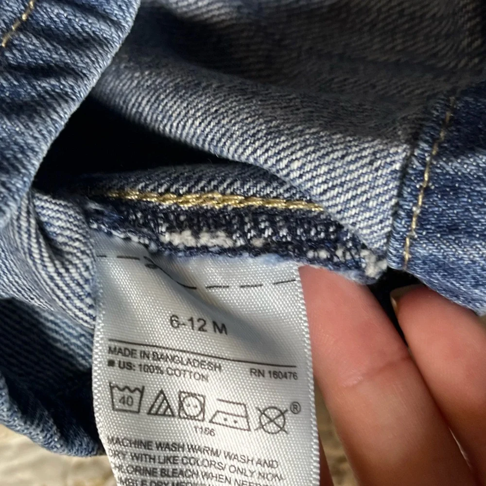 Old Navy Baby Girl 6-12M Denim Jean Adjust Overall Spring Summer Fall Dress City